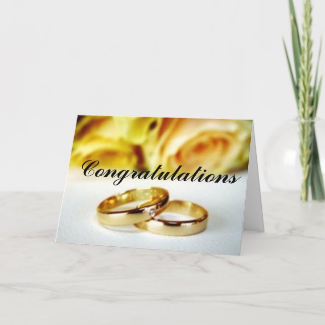 Carte Deux anneaux Mariages d'or (Devant)