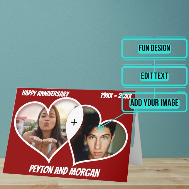 Carte Deux ans de coeur (Your anniversary is a time to celebrate the things you love most about each other.)