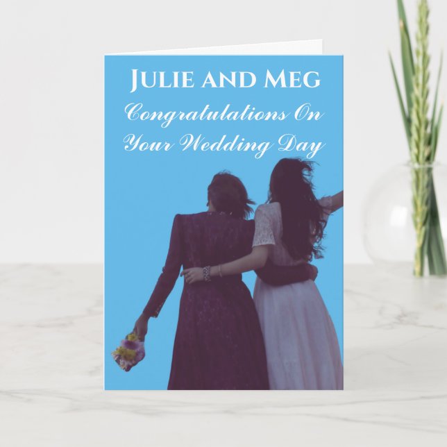 CARTE DEUX BRIDES FÉLICITATIONS MARIAGES (Devant)