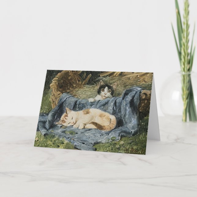 Carte Deux chatons | Julius Adam le Jeune (Devant)