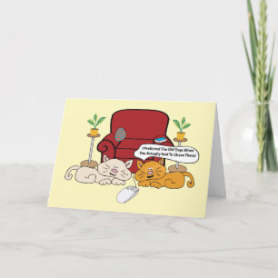 Carte Deux chats et un anniversaire de souris