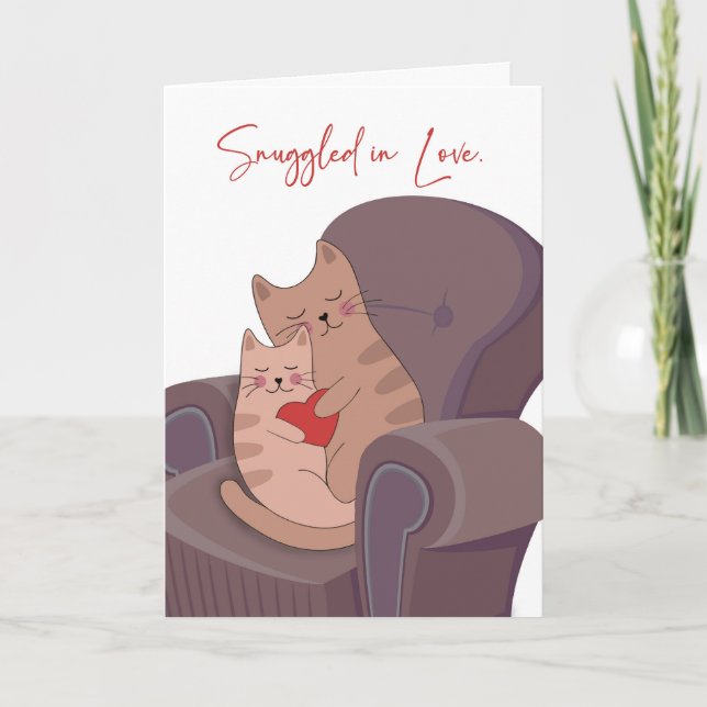 Carte Deux chats Whimsical en amour (Devant)