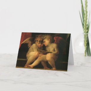 Carte Deux Cherubs Lecture par Rosso Fiorentino, Angels