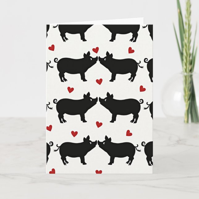 Carte Deux Cochons en Amour (Devant)