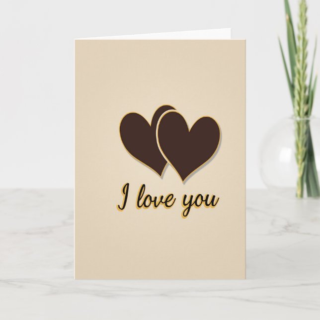 Carte Deux Cœurs Je T'Aime (Devant)
