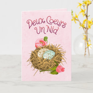 Carte Deux Coeurs Un Nid - Two Hearts One Nest Français