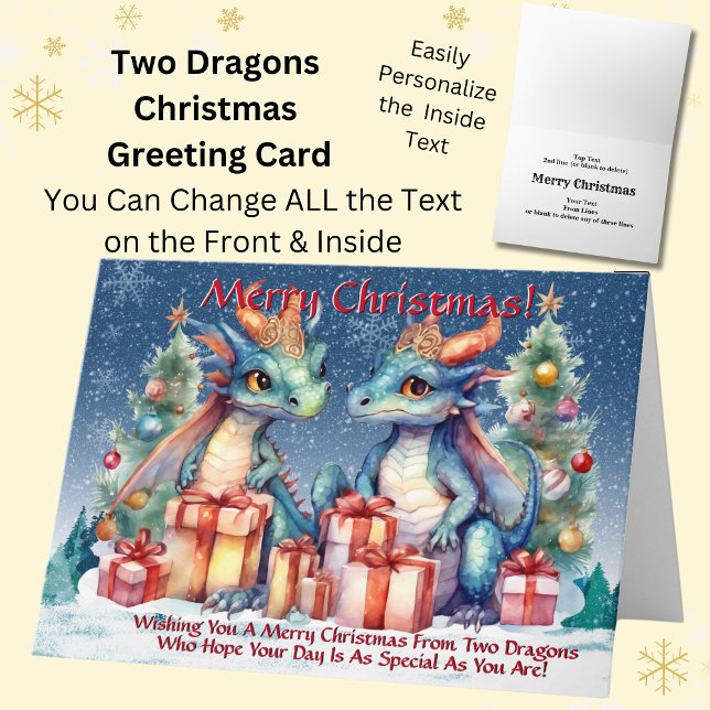 Carte Deux Dragons Vous Souhaitent Joyeux Noël (Créateur téléchargé)
