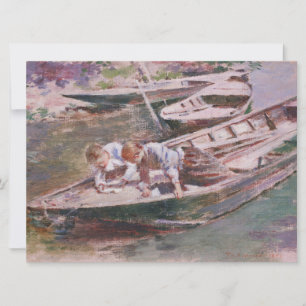 Carte Deux garçons en bateau (par Theodore Robinson)