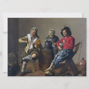 Carte Deux garçons et une fille faisant de la musique (m