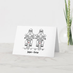 Carte Deux mariées moto mariage