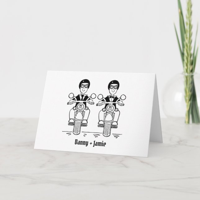 Carte Deux mariés moto mariage de motards (Devant)