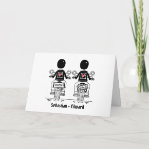 Carte Deux mariés moto mariage de motards