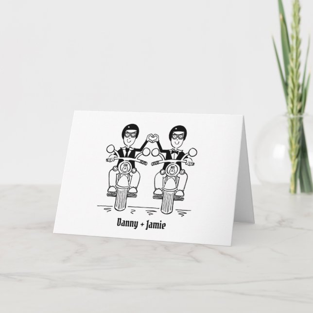Carte Deux mariés moto mariage de motards (Devant)