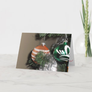 Carte « Deux ornements de Noël antiques pour arbre
