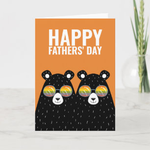 Carte Deux papas d'ours Bonne Fête des pères gay