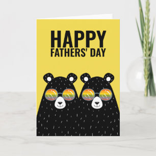 Carte Deux papas d'ours Bonne Fête des pères gay