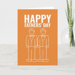 Carte Deux papas joyeuse Fête des pères gay