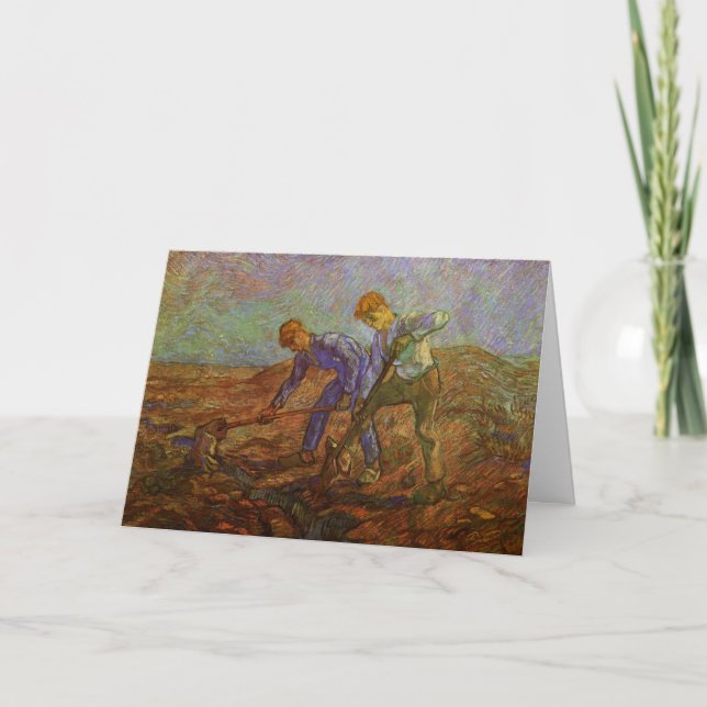 Carte Deux paysans creusant par Vincent van Gogh (Devant)