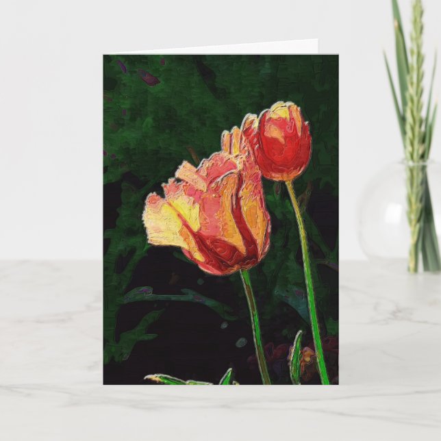 Carte Deux perroquets rouges (Devant)