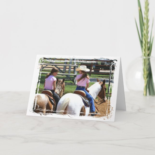 Carte Deux Petites Cowgirls (Devant)