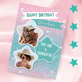 Carte Deux Photos Joyeux Anniversaire Superstar Gr