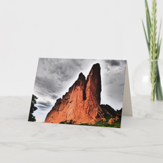 Carte Deux pics Jagged Jardin des dieux Salutation blanc (Devant)