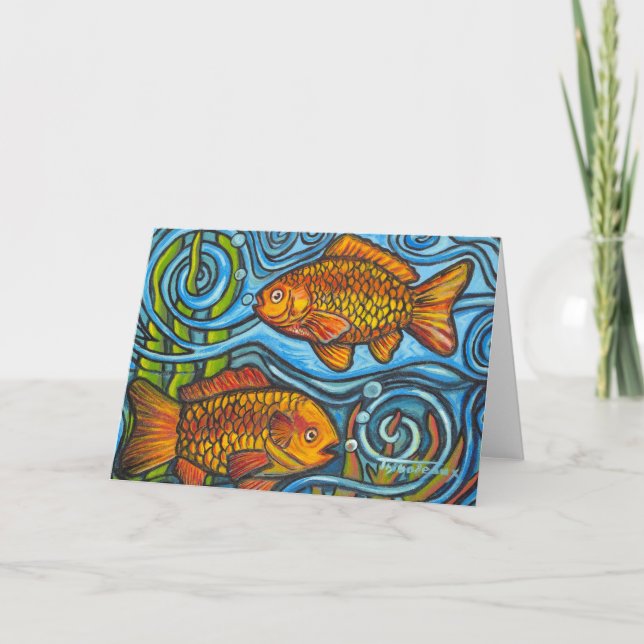 Carte Deux poissons d'or (Devant)