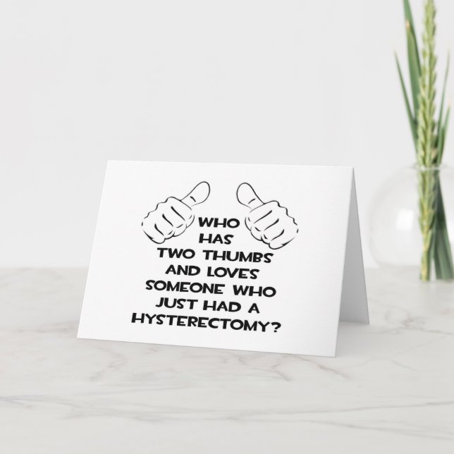 Carte Deux Pouces .. J'Aime Quelqu'Un Qui A Eu L'Hystect (Devant)