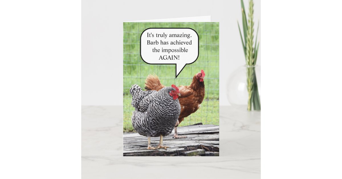 Carte Deux Poules Joyeux Humour D Anniversaire Zazzle Fr