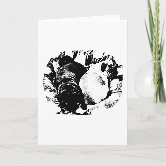 Carte Deux Pug, un vœu paisible (Devant)