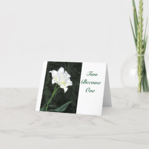 CARTE DEUX TULIPS ET FÉLICITATIONS DE MARIAGE SATINY.