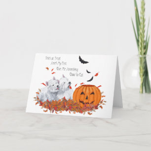 Carte Deux Westies à Halloween