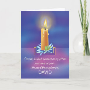 Carte Deuxième anniversaire de la perte d'un arrière-gra