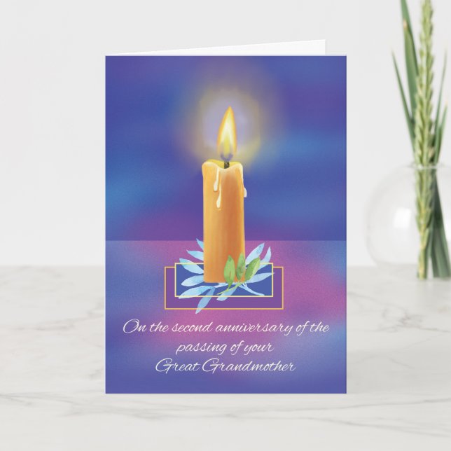 Carte Deuxième anniversaire de la perte d'une arrière-gr (Devant)