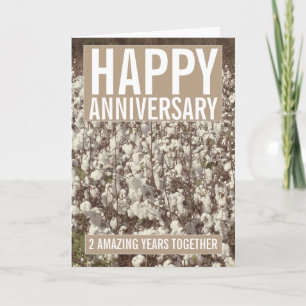 Carte Deuxième anniversaire de mariage Coton Félicitatio
