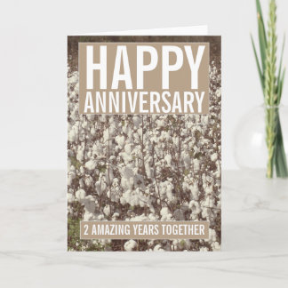 Carte Deuxième anniversaire de mariage Coton Félicitatio