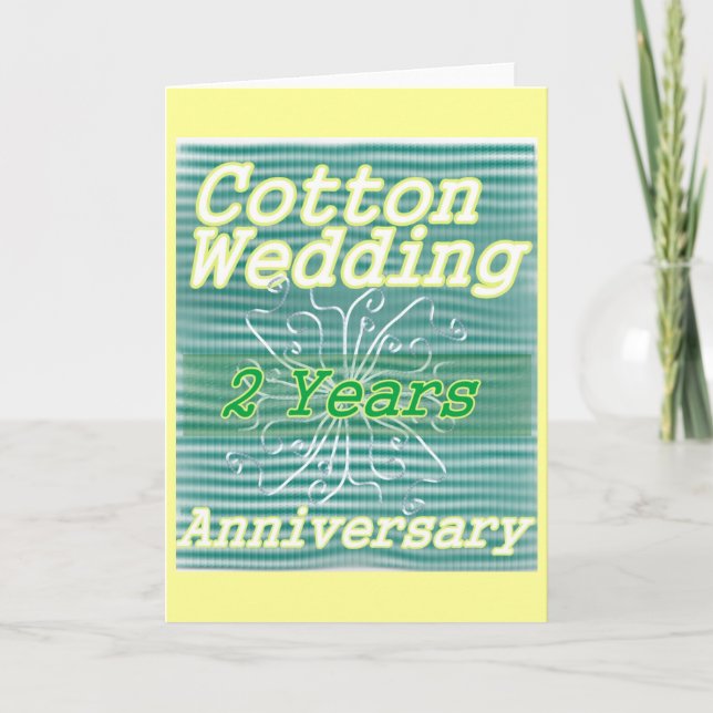 Carte Deuxième anniversaire du mariage ~ coton (Devant)