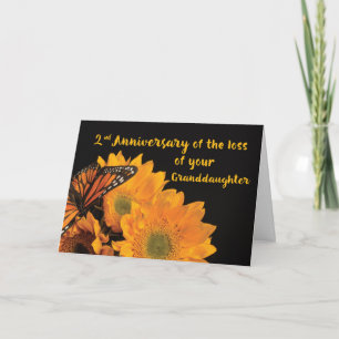 Carte Deuxième anniversaire personnalisé de la perte d'u