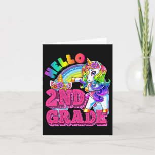 Carte Deuxième qualité Flossing Unicorn Kids Bonjour 2èm