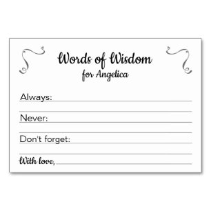 Carte d'évaluation Words of Wisdom Graduation