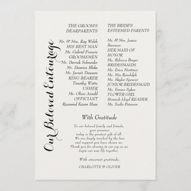 Carte d'événement de mariage botanique à l'arche é (Dos)