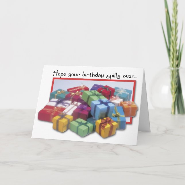 Carte Déversement de présents d'anniversaire (Devant)
