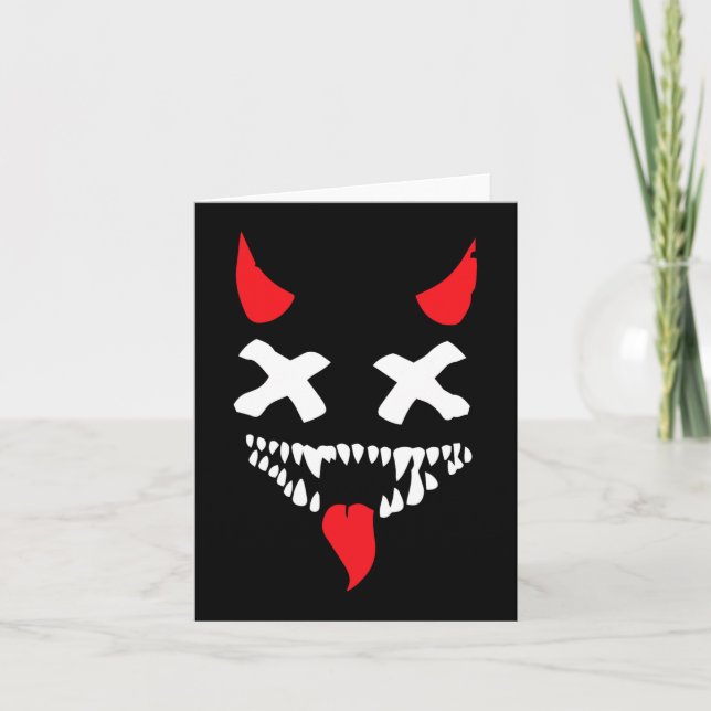 Carte Devil Visage Lazy Halloween Costume d'effroi Dépla (Devant)
