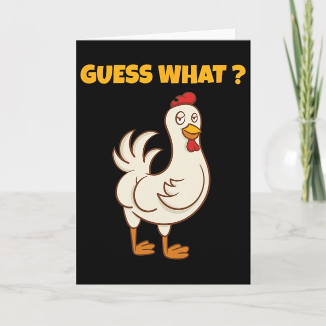 Carte Devinette Drôle Quel Cul De Poulet ! Ferme Poulet  (Devant)