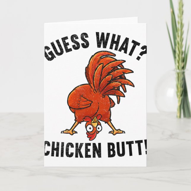 Carte Devinez quoi Cul de poulet Drôle de coq  (Devant)