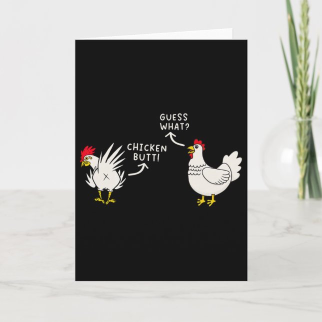Carte Devinez quoi Cul de poulet Drôle de poulet Meme Ho (Devant)