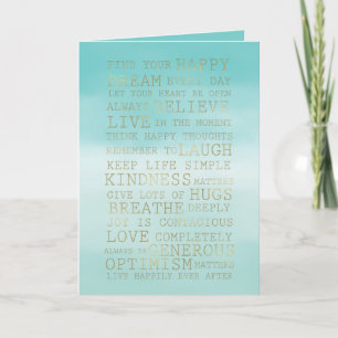 Carte Devis Gold Inspiration Aqua Mint Ombre