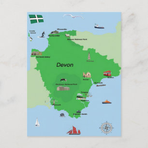 Carte Devon illustrée