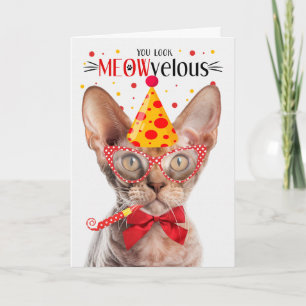 Carte Devon Rex Cat MEOWvelous Anniversaire