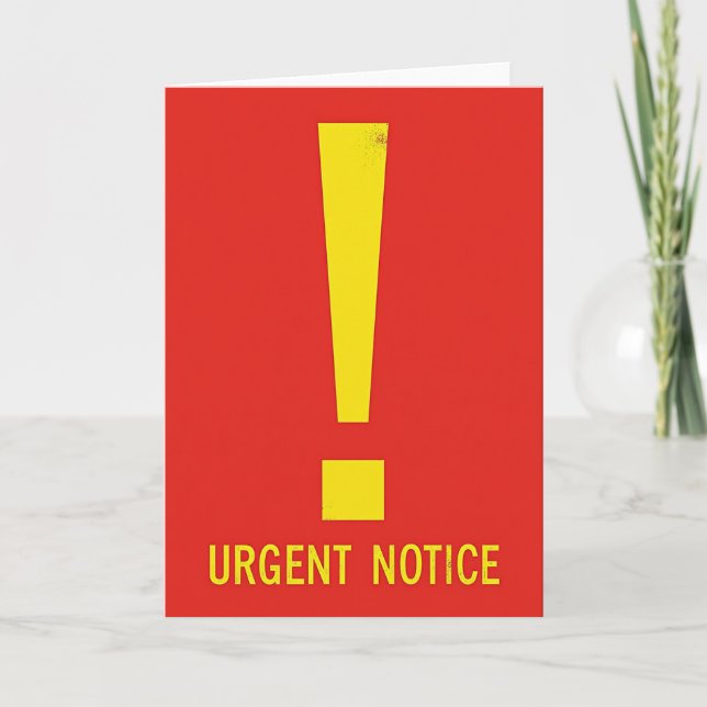 Carte d'exclamation d'alerte rouge (Devant)